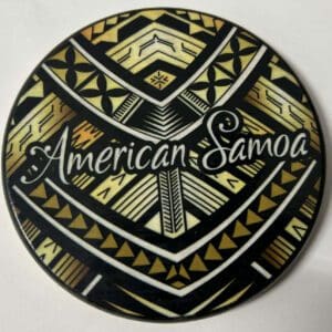 Round American Samoa tribal pattern button