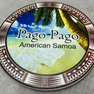 Pago Pago American Samoa beach-themed coaster.