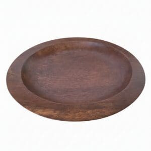 Round rustic wooden serving plate