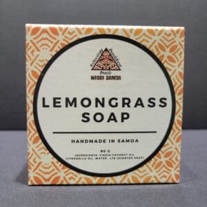 Handmade lemongrass soap box from Samoa