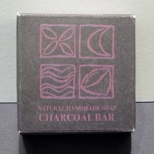 Handmade charcoal soap bar in box