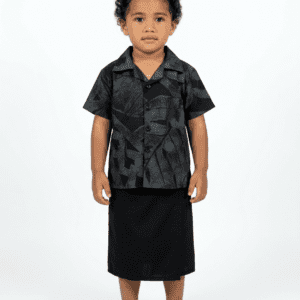KIDS ELEI BUTTON DOWN SHIRT - BLACK