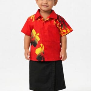 KIDS ELEI BUTTON DOWN SHIRT - RED